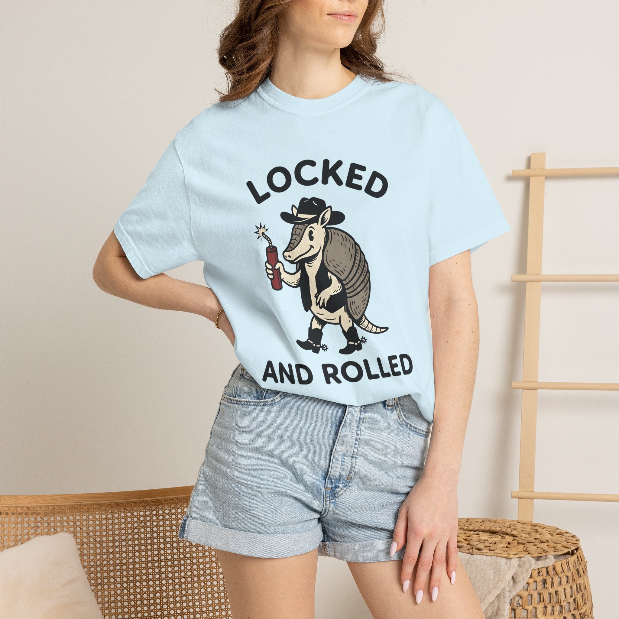 Armadillo Cowboy Shirt Funny Animal Gift Women Cartoon Tee Dillo T-Shirt Humor Fan Comic Tshirt Creature Graphic Retro Dynamite Tshirt