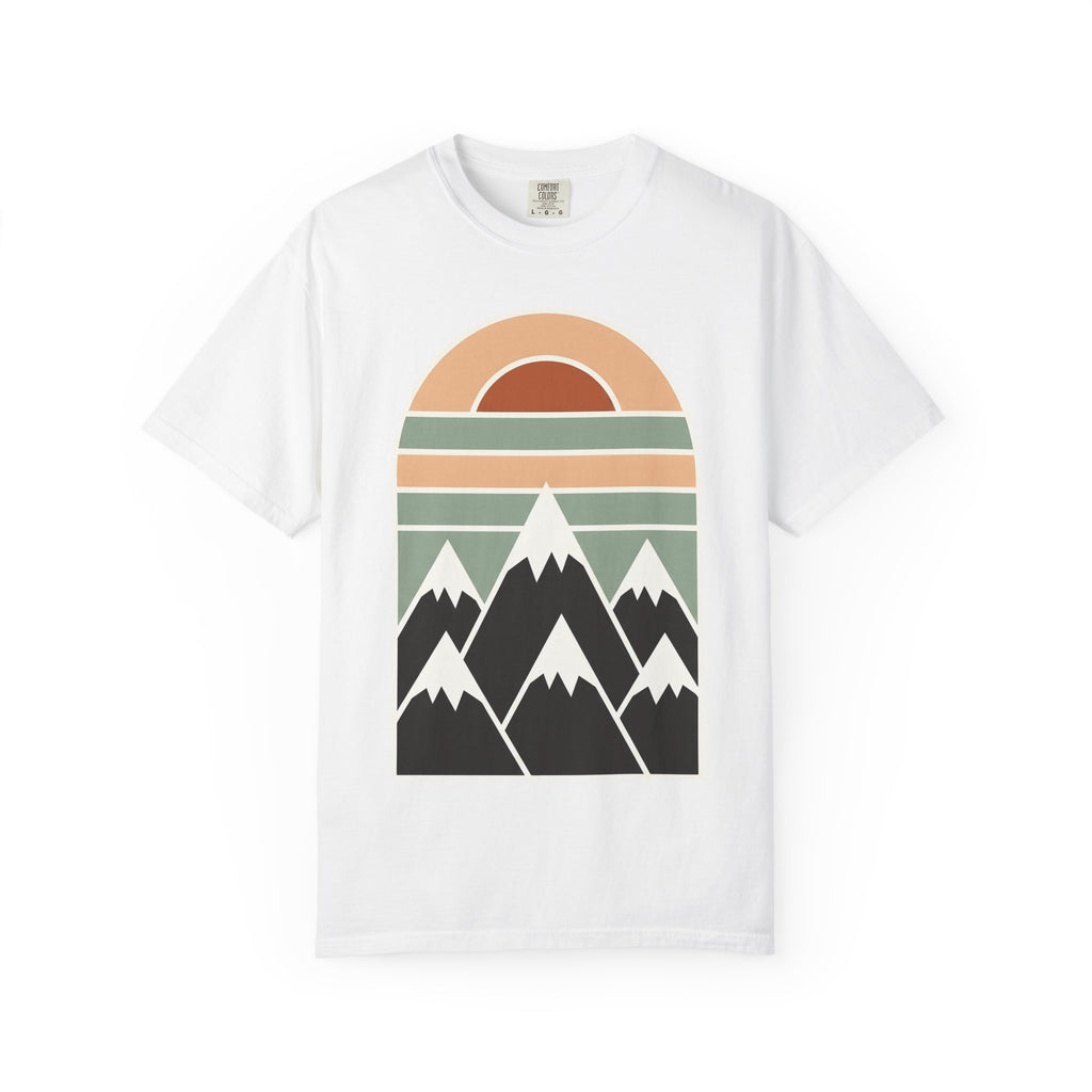 Mountain Twilight Shirt Nature Adventure Gift Women Flat Tee Mountains T-Shirt Outdoors Enthusiast Minimalist Tshirt Exploration Graphic
