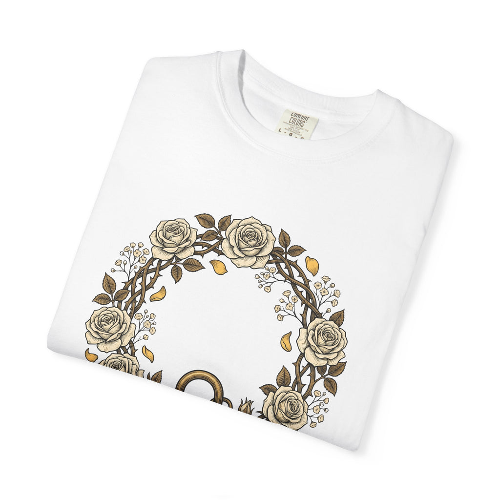 Flower Ring Shirt Holiday Bouquet Gift Women Retro Tee Floral T-Shirt Vacation Fan Vintage Tshirt Arrangement Graphic Sketch Lock Tshirt