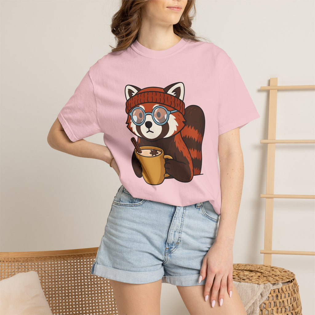 Red Panda Espresso Shirt Coffee Critters Gift Women Hand Drawn Tee Espresso T-Shirt Coffee Fan Illustrated Tshirt Animal Graphic Pastel