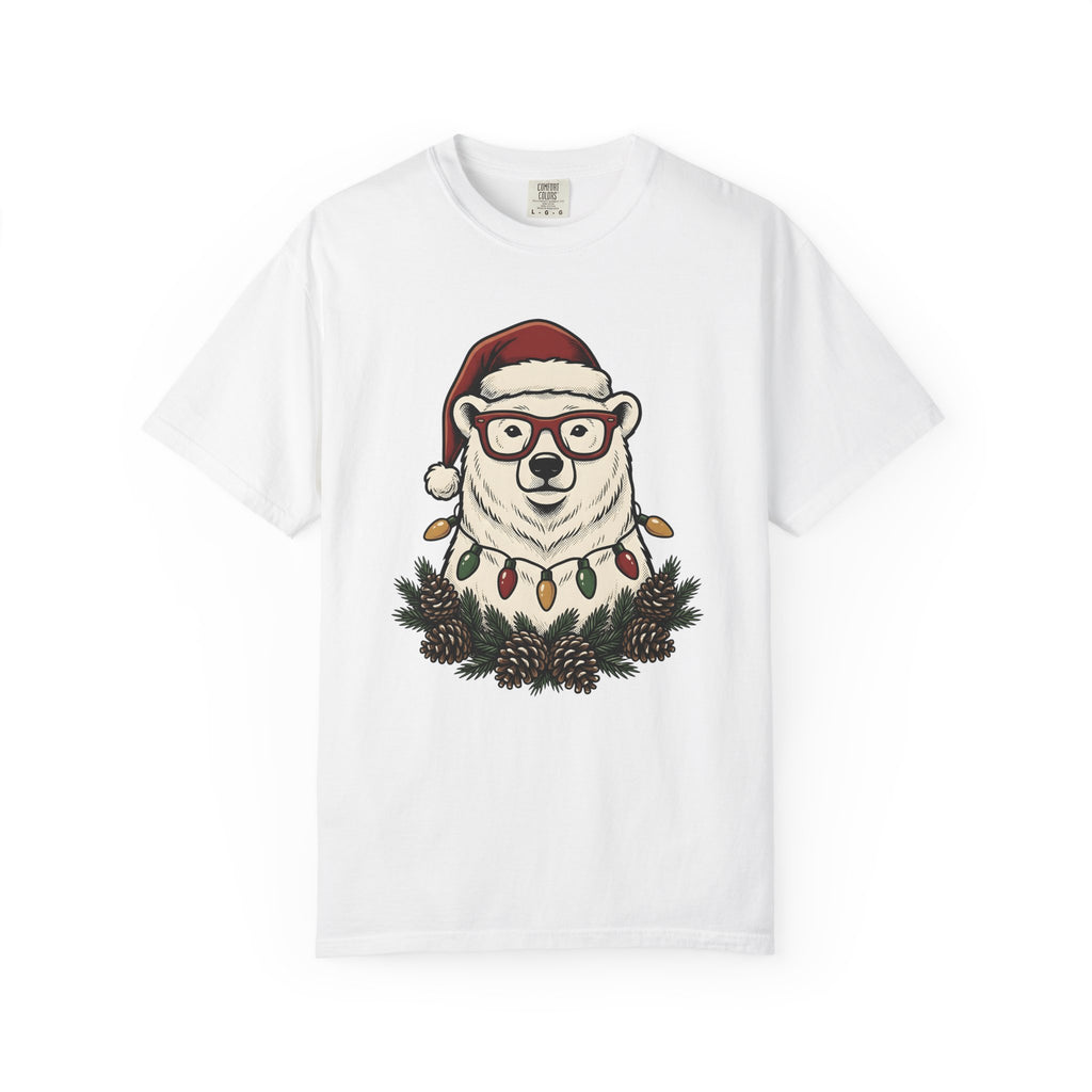 Arctic Bear Shirt Christmas Wildlife Gift Women Sketch Tee Polar Bear T-Shirt Xmas Fan Drawing Graphic Retro Cones Tshirt