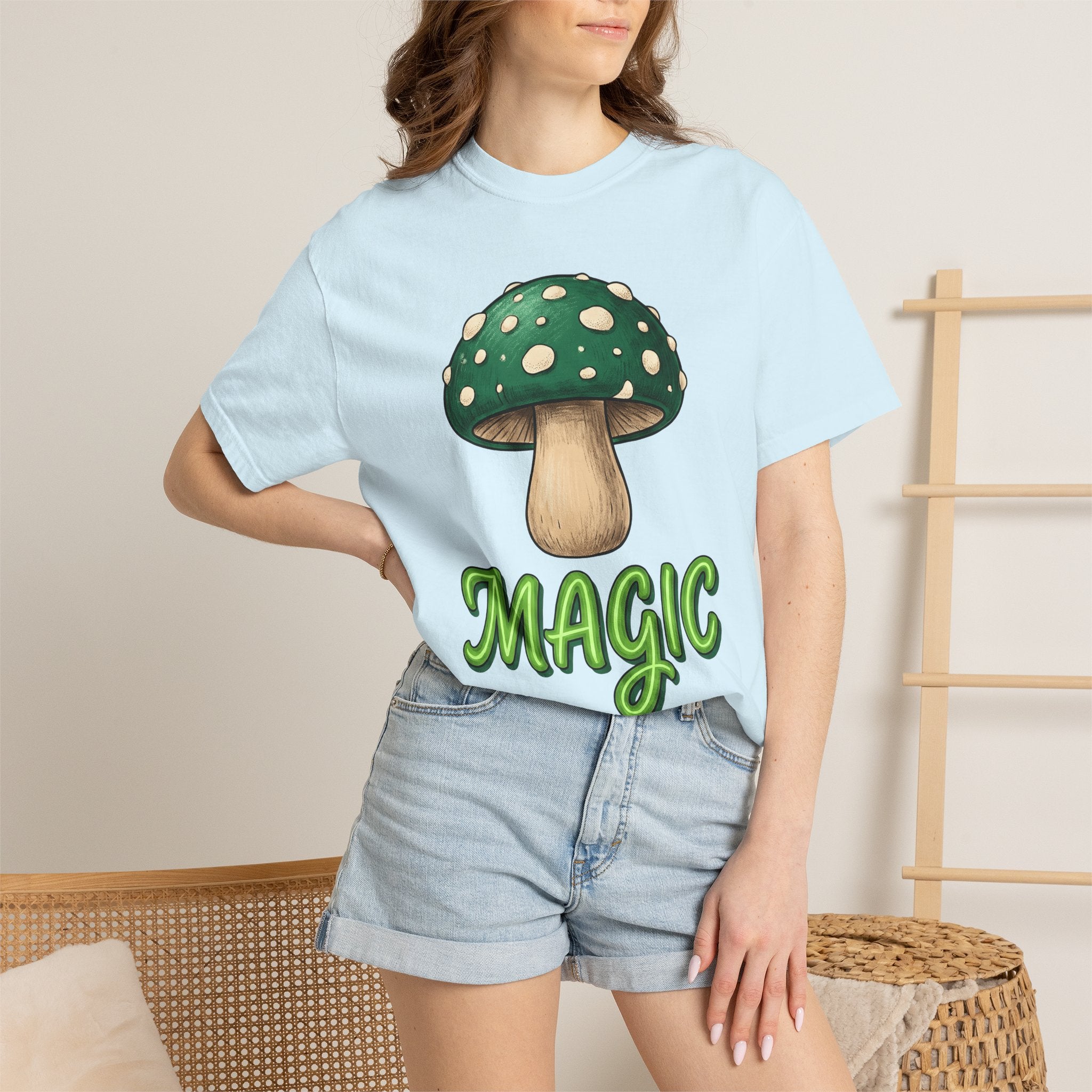 Green Fungus Shirt St Patrick's Day Wildlife Gift Women Line Art Tee Mushroom T-Shirt Shamrock Fan Fungus Graphic Tshirt Classic Speckles