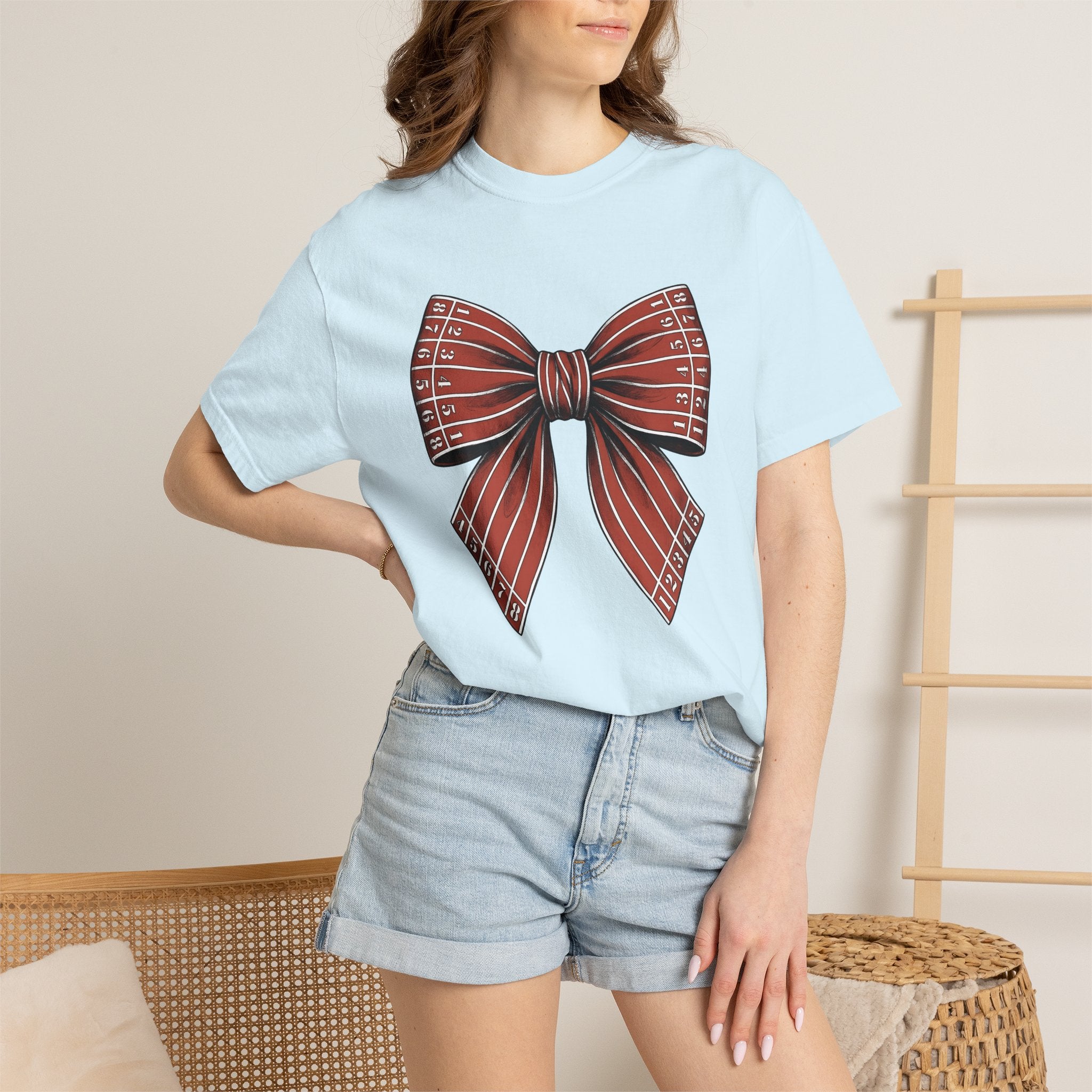 Bow Illustration Shirt Moms Education Gift Women Sketch Tee Bow T-Shirt Motherhood Enthusiast Drawing Illustration Graphic Retro Digits