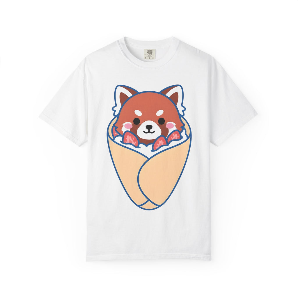 Red Panda Crepe Shirt Desserts Animal Gift Women Kawaii Tee Crepes T-Shirt Pastry Fan Crepe Tshirt Wildlife Graphic Cartoon Whipped Cream