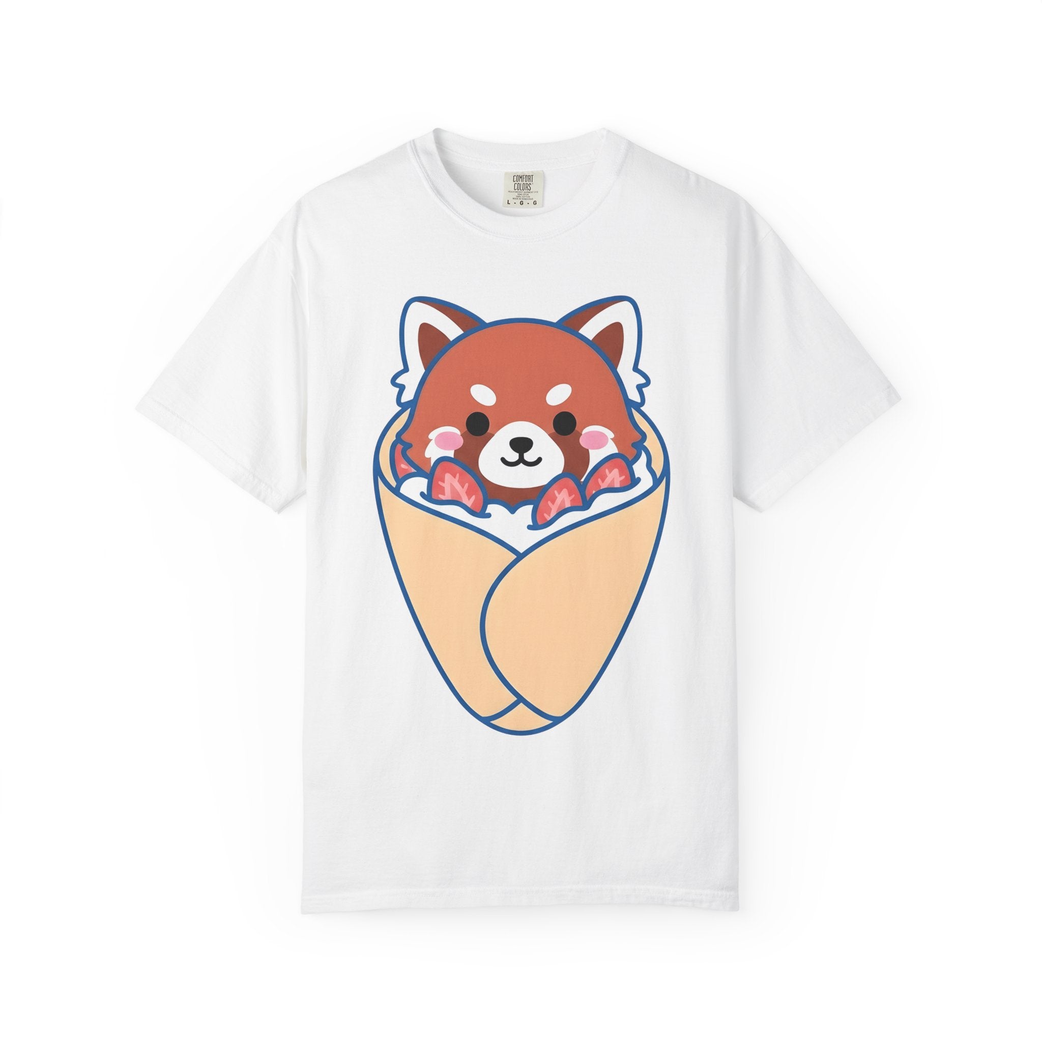 Red Panda Crepe Shirt Desserts Animal Gift Women Kawaii Tee Crepes T-Shirt Pastry Fan Crepe Tshirt Wildlife Graphic Cartoon Whipped Cream