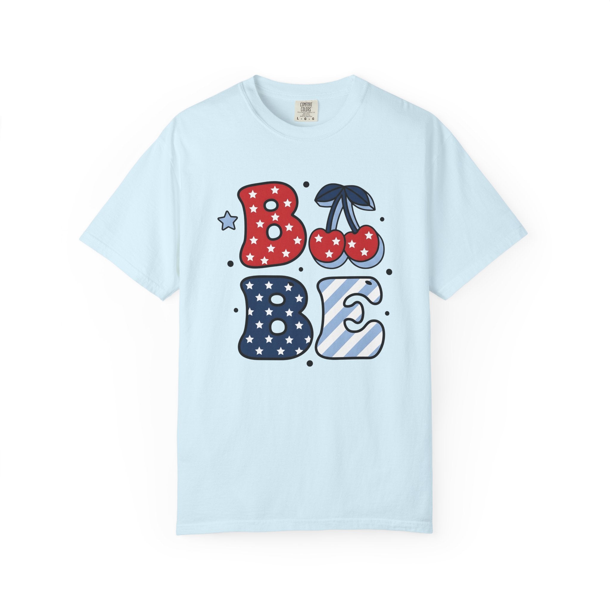 Cherry Star Graphic Shirt 4th Of July Patriotic Gift Women Cartoon Tee Cherry Graphic T-Shirt Independence Day Fan Comic Tshirt American