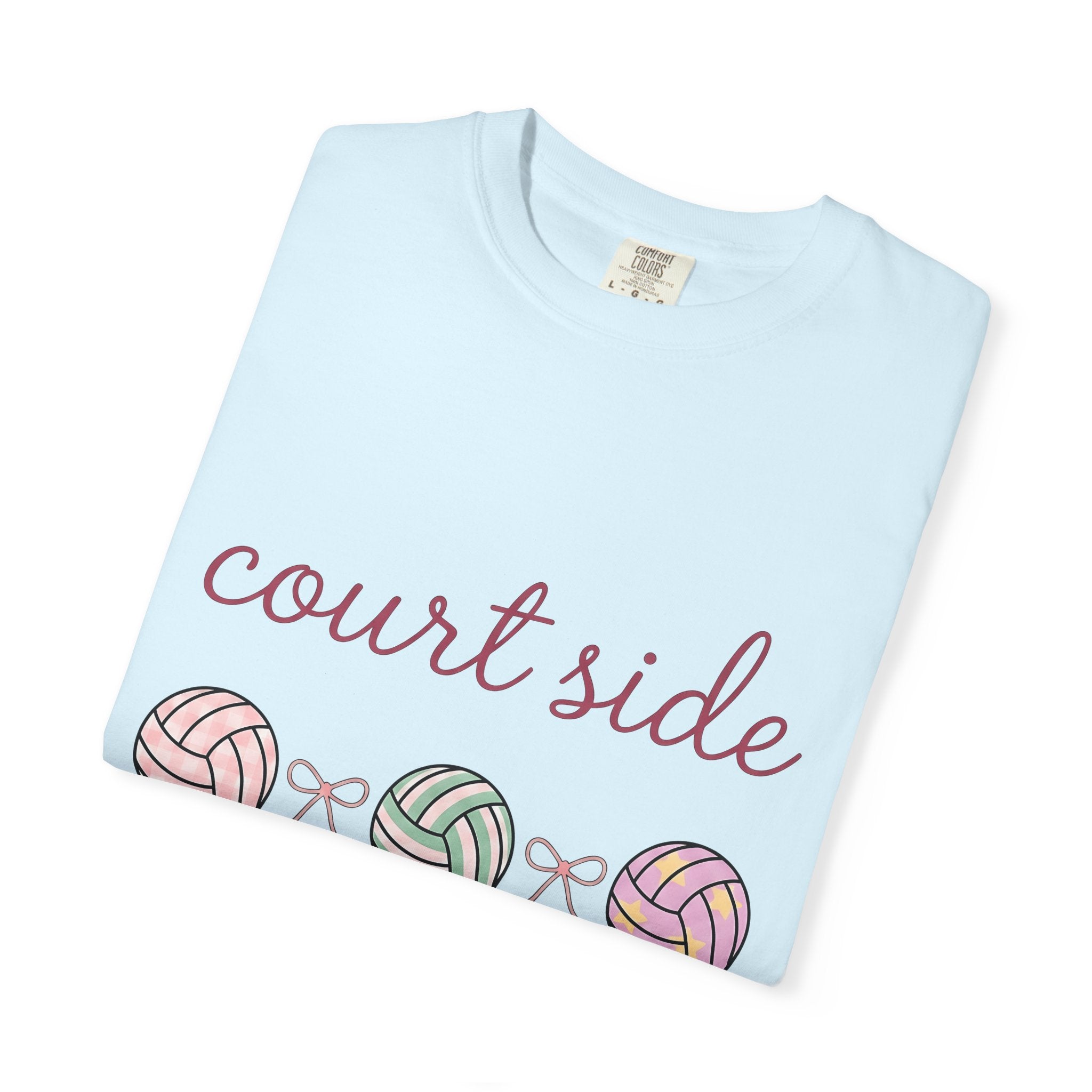 Volleyballs Shirt Volleyball Group Gift Women Soft Colors Tee Beachball T-Shirt Volleyball Fan Pastel Tshirt Team Graphic Simple Ribbons
