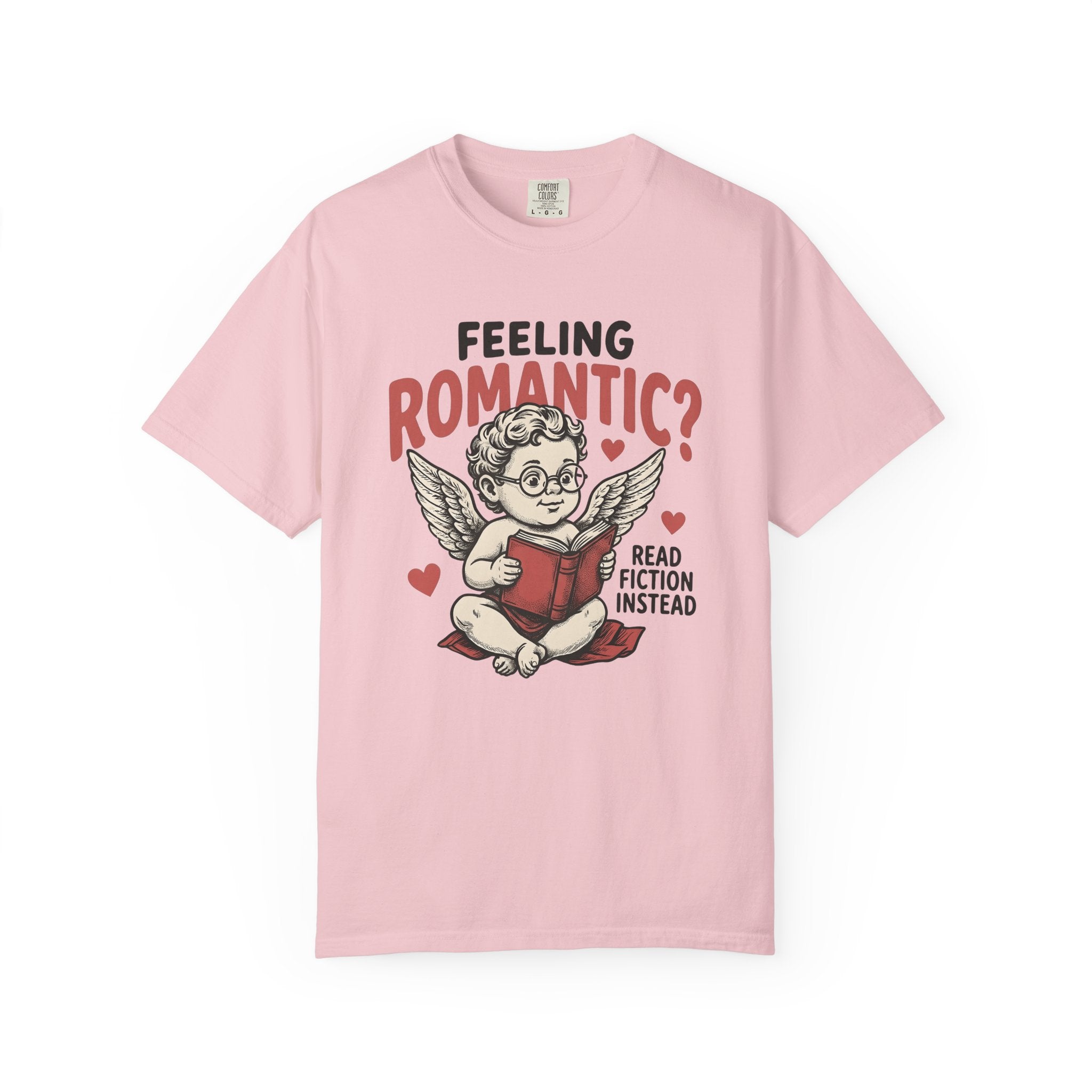 Cupid Reading Shirt Valentines Day Book Gift Women Vintage Tee Eros T-Shirt Romance Fan Antique Tshirt Reader Graphic Retro Hearts Tshirt