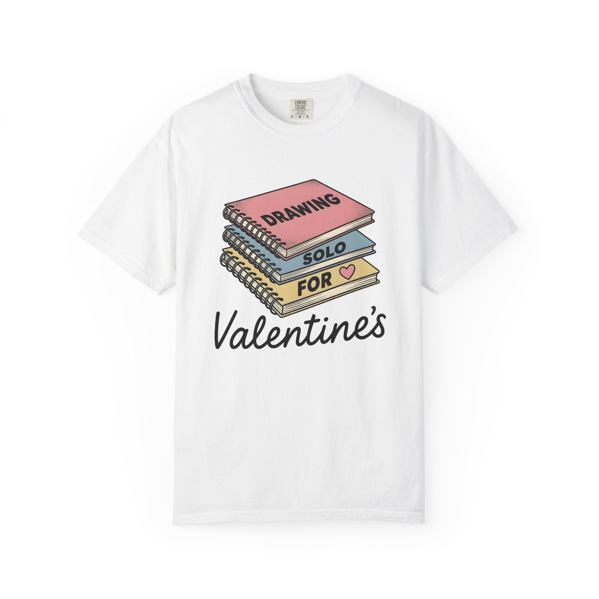 Notebook Pile Shirt St. Valentine's Day Illustrator Gift Women Comic Tee Journal Stack T-Shirt Valentine Fan Cartoon Tshirt Artist Graphic