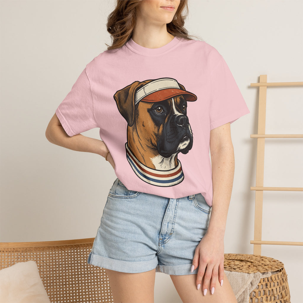 Boxer Canine Shirt Dog Pet Care Gift Women Old School Tee Boxer Dog T-Shirt Dog Owner Fan Boxer Art Tshirt Pet Grooming Graphic Cartoon
