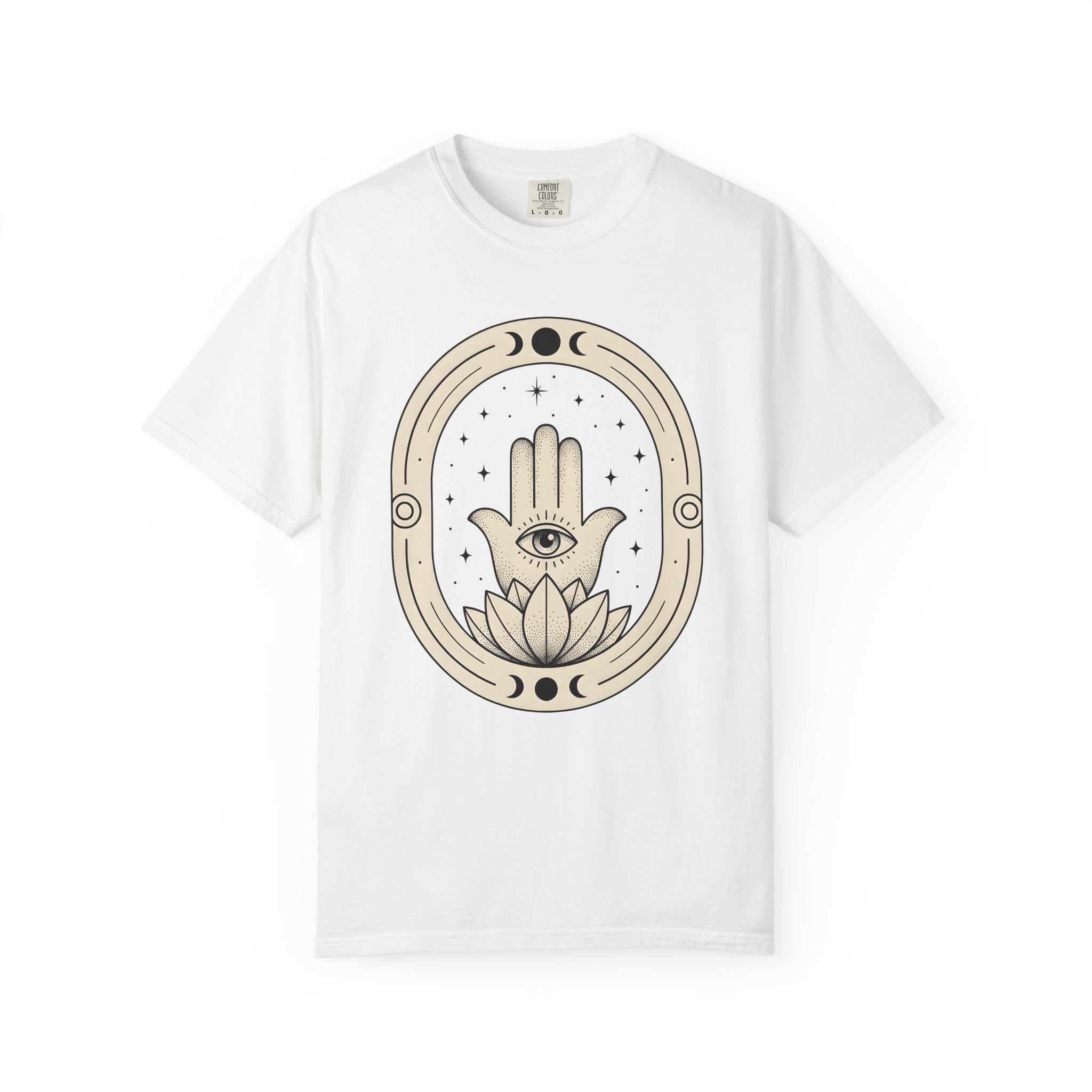 Hamsa Hand Shirt Boho Chic Spiritual Gift Women Mystical Tee Hand Of Fatima T-Shirt Bohemian Fan Esoteric Tshirt Sacred Graphic Minimal