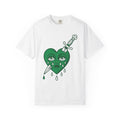 Green Heart Face Shirt St Patricks Day Love Gift Women Tattoo Tee Heart Face T-Shirt Shamrock Fan Tattooed Tshirt Romance Graphic Vintage