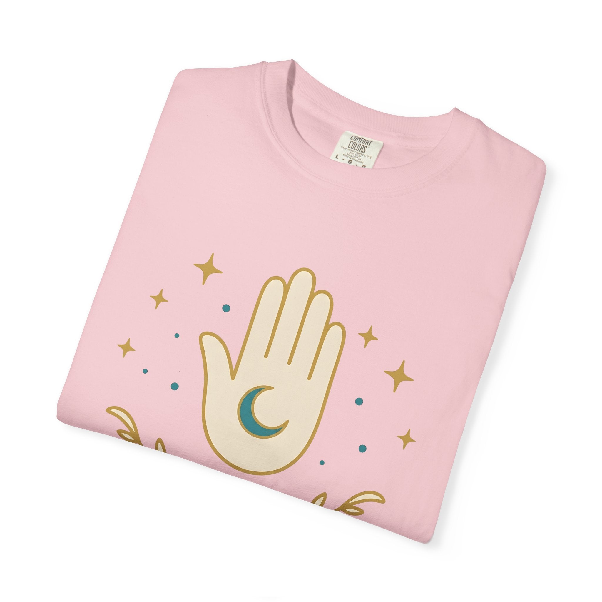 Hamsa Charm Shirt Boho Chic Esoteric Gift Women Contemporary Tee Hand Charm T-Shirt Bohemian Enthusiast Modern Tshirt Mystical Graphic