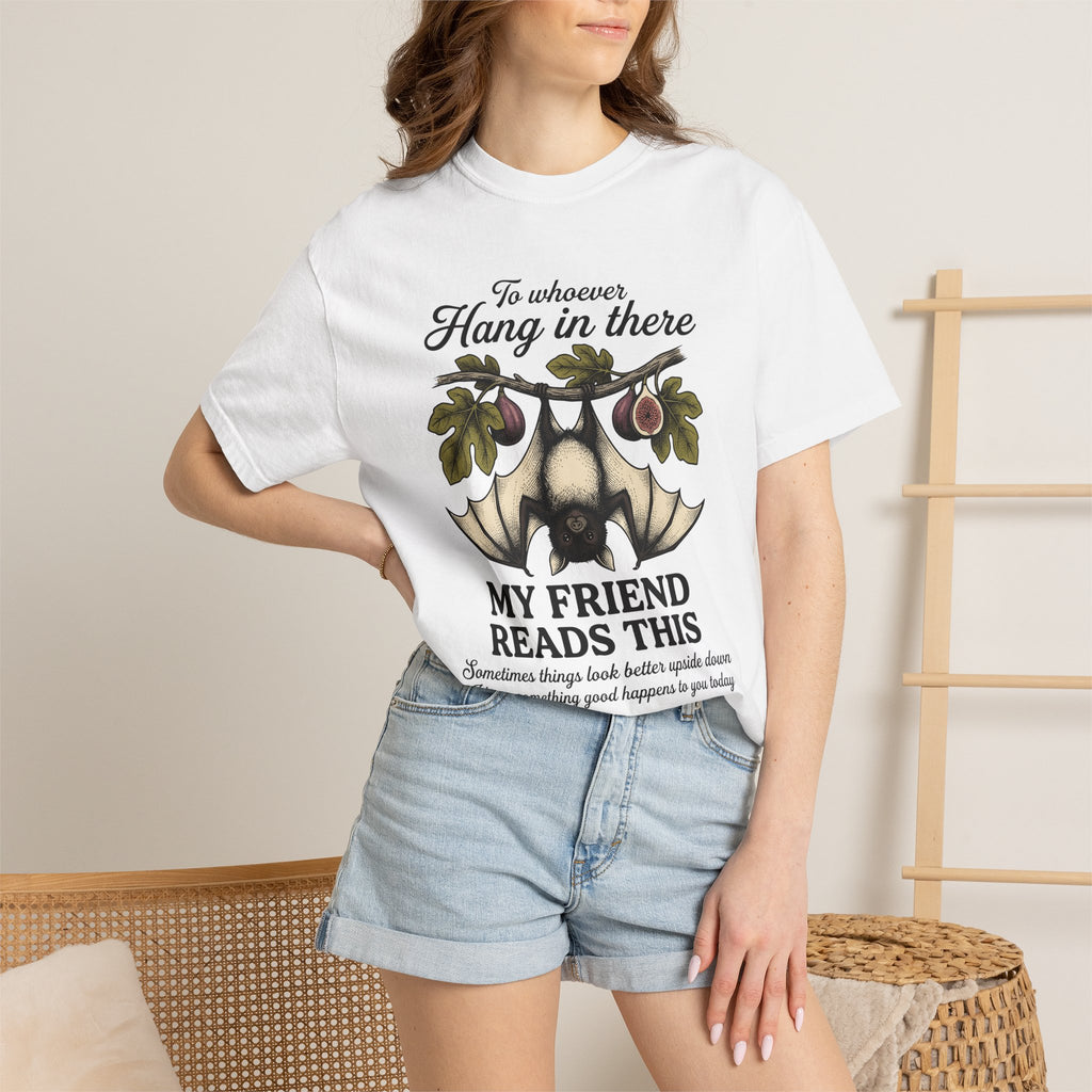 Bat Drawing Shirt Cute Critter Gift Women Retro Tee Bat T-Shirt Adorable Fan Chiropteran Graphic Line Art Twig Branch Tshirt