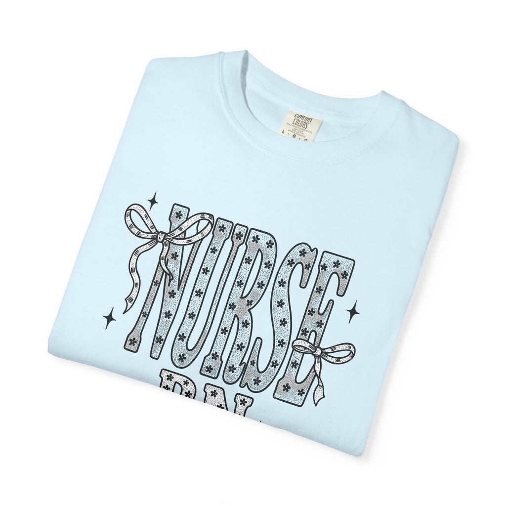 Nursing Art Shirt Nurse Clinic Gift Women Cartoon Tee Nursing T-Shirt Healthcare Enthusiast Comic Tshirt Medical Graphic Doodle Hair Bow