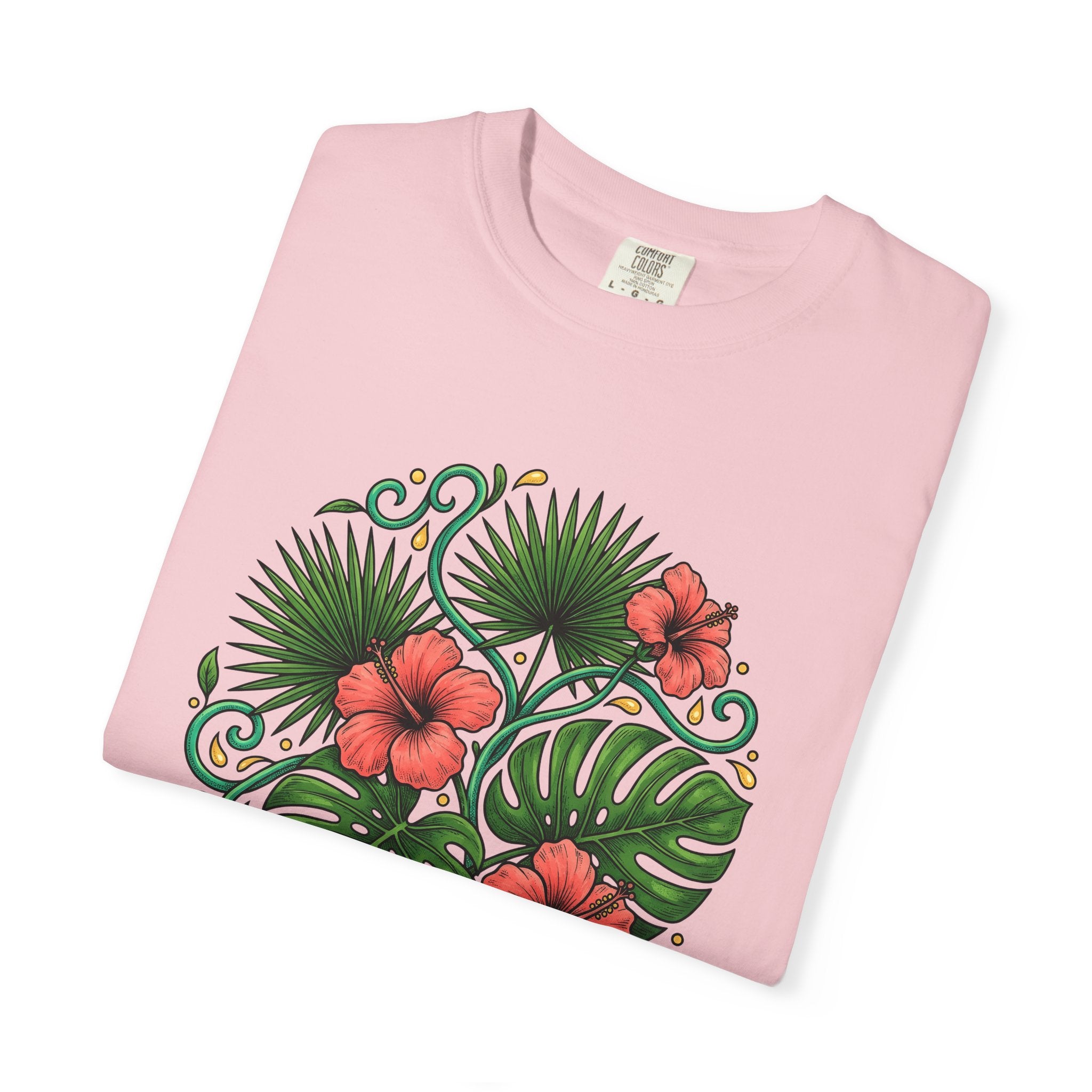 Tropical Blooms Shirt Floral Plants Gift Women Floral Illustration Tee Tropical Flowers T-Shirt Flower Fan Botanical Tshirt Foliage Graphic