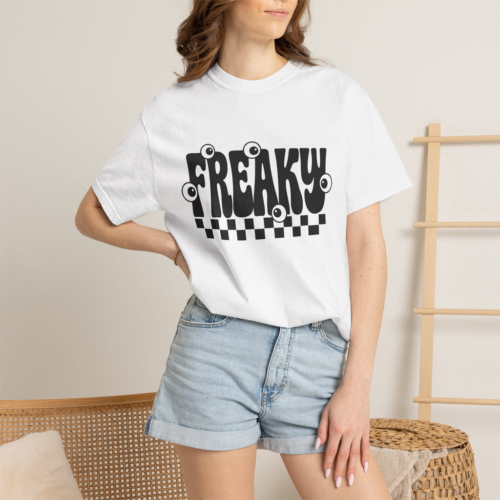 Monster Eyes Shirt Halloween Spooky Gift Women Bold Tee Eyeballs T-Shirt Horror Fan Creepy Tshirt Creepy Graphic Retro Checkerboard Tshirt