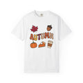 Fall Icons Shirt Autumn Crops Gift Women Line Art Tee Autumn Symbols T-Shirt Fall Fan Simple Illustration Tshirt Harvest Graphic Squash