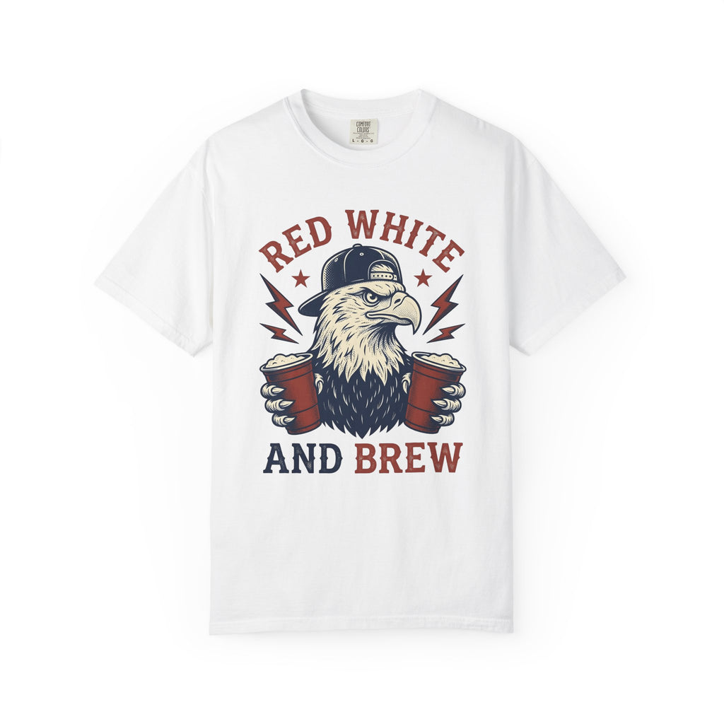 Bald Eagle Shirt 4th Of July Liquor Gift Women Rustic Tee Eagle T-Shirt Patriot Fan American Tshirt Boozy Graphic Cartoon Beer Glasses