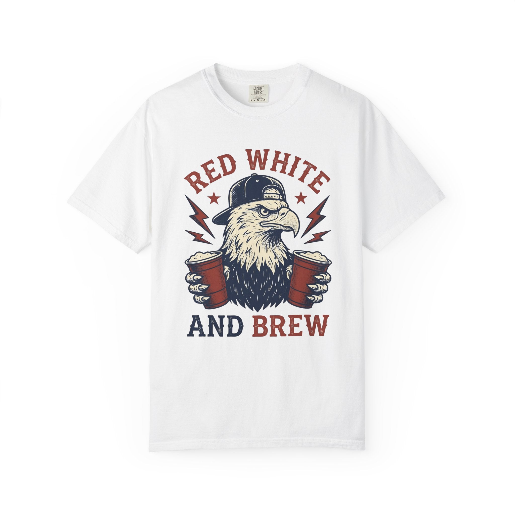 Bald Eagle Shirt 4th Of July Liquor Gift Women Rustic Tee Eagle T-Shirt Patriot Fan American Tshirt Boozy Graphic Cartoon Beer Glasses
