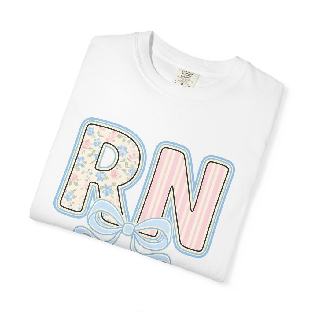 Bloom Monogram Shirt Nurse Appearance Gift Women Muted Hues Tee Monogram T-Shirt Healthcare Enthusiast Pastel Tshirt Beauty Graphic Classic