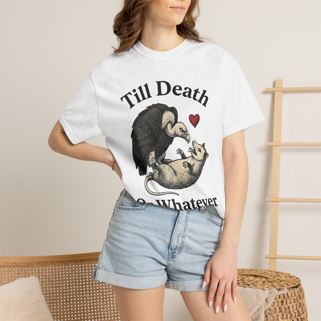 Vulture Opossum Shirt Animals Gothic Gift Women Ink Tee Opossum T-Shirt Wildlife Fan Tattoo Tshirt Dark Gothic Graphic Retro Heart Shape