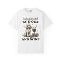 Poodle Puppy Shirt Dog Vino Gift Women Retro Tee Puppy T-Shirt Dog Fan Poodle Tshirt Wine Graphic Sketch Wine Cup Tshirt