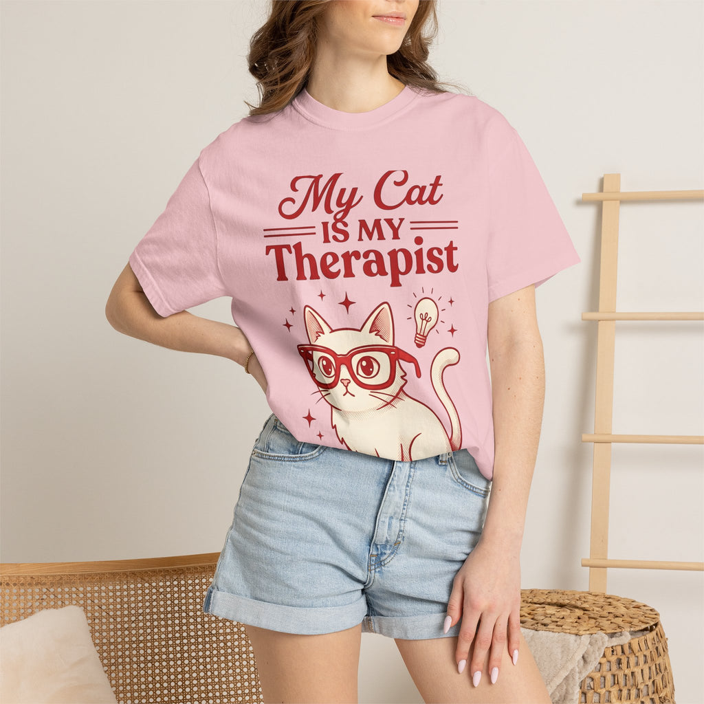 Feline Glasses Shirt Cat Funny Gift Women Doodle Tee Cat Eye T-Shirt Cat Fan Kitty Graphic Tshirt Sketch Bulb Tshirt