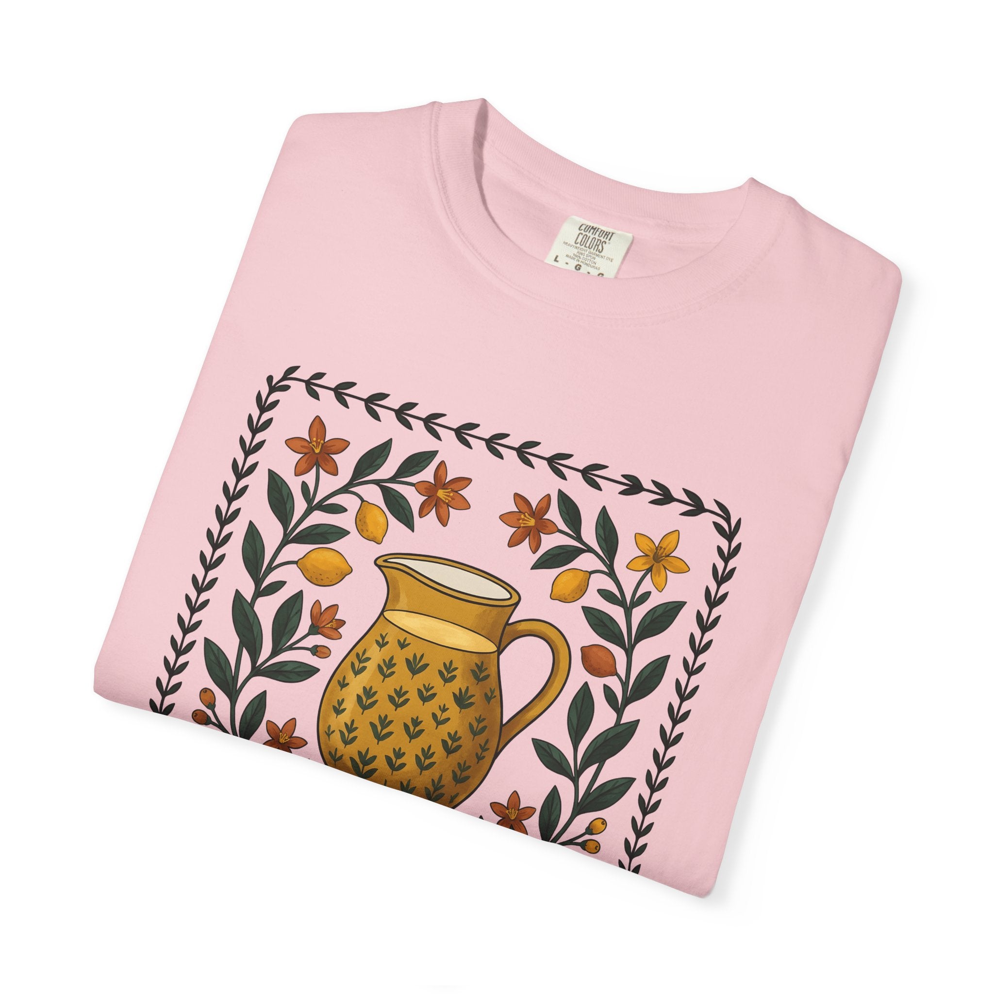 Classic Pitcher Shirt Coffee Bakeware Gift Women Primitive Tee Jug T-Shirt Coffee Fan Baking Tshirt Kitchenware Graphic Garden Blossom Edge