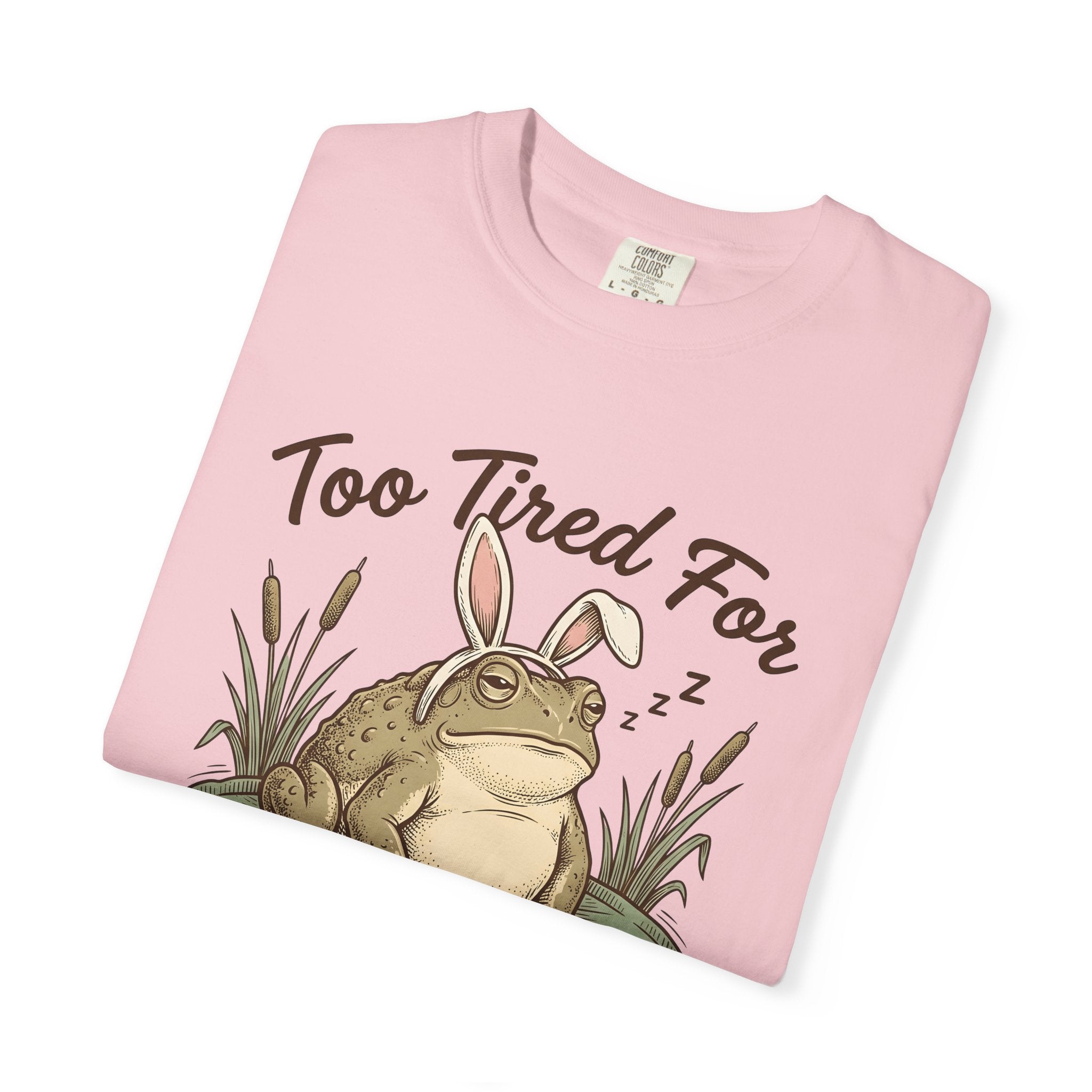 Frog Bunny Ears Shirt Easter Animal Gift Women Vintage Tee Toad T-Shirt Easter Fan Retro Tshirt Creature Graphic Hand Drawn Lily Pad Tshirt
