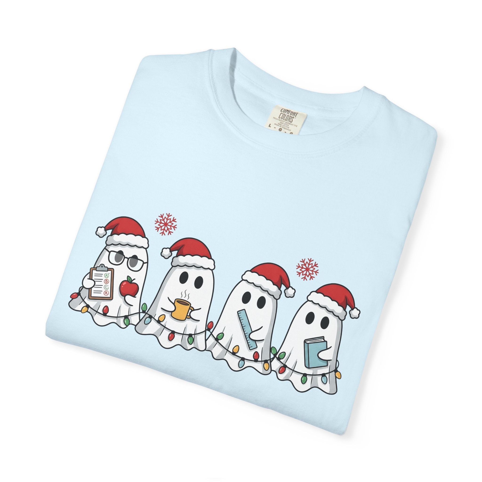 Holiday Ghost Shirt Teachers Celebration Gift Women Sweet Tee Specter T-Shirt Educator Enthusiast Cute Tshirt Festive Graphic Comic