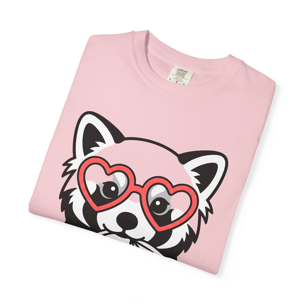 Red Panda Shirt Valentine Animal Gift Women Cartoon Tee Panda T-Shirt Cupid Fan Cute Tshirt Creature Graphic Minimalist Heart Glasses Tshirt