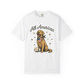 Retriever Dog Shirt America Independence Gift Women Classic Tee Dog T-Shirt American Fan Vintage Tshirt Liberty Graphic Ink Baseball Glove