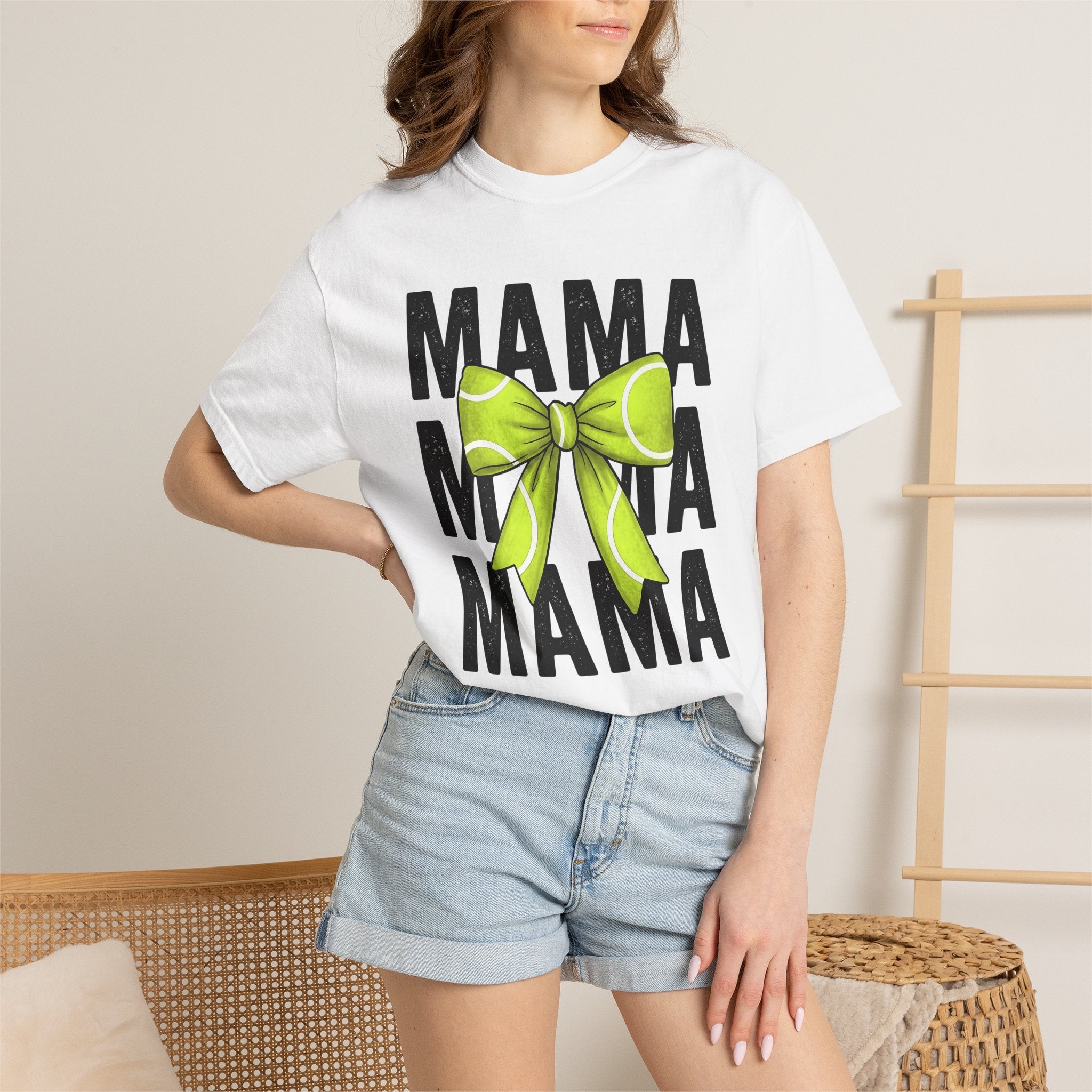 Green Knot Shirt Mom Fitness Gift Women Sketch Tee Bow T-Shirt Mother Enthusiast Drawing Graphic Workout Line Art Tennis Court Tshirt