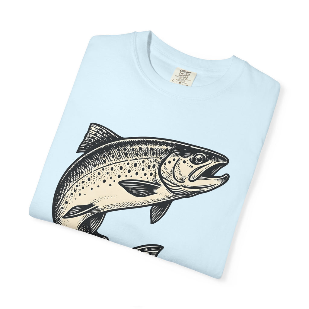 Brown Trout Shirt Fishing Nature Gift Women Old School Tee Trout T-Shirt Angler Fan Wildlife Graphic Tshirt Outline Speckles Tshirt