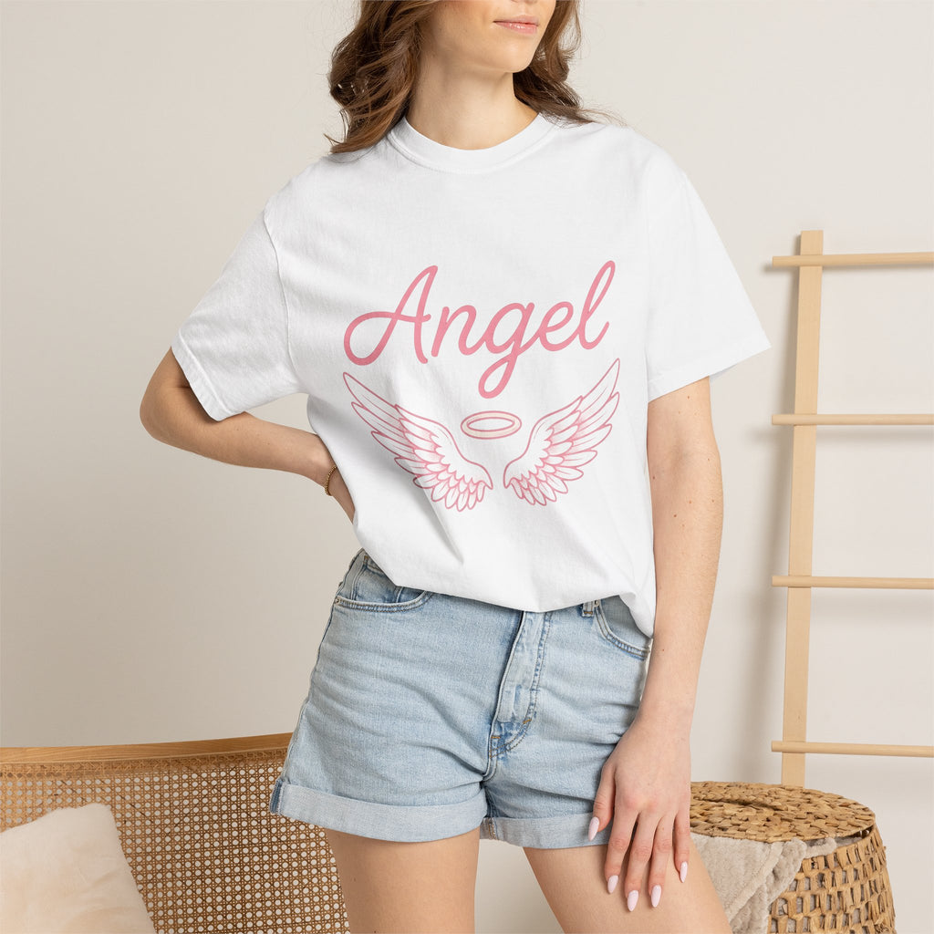 Angel Wings Shirt Angel Holistic Gift Women Playful Tee Feathered Wings T-Shirt Spiritual Fan Whimsical Tshirt Wellness Graphic Neat Halo