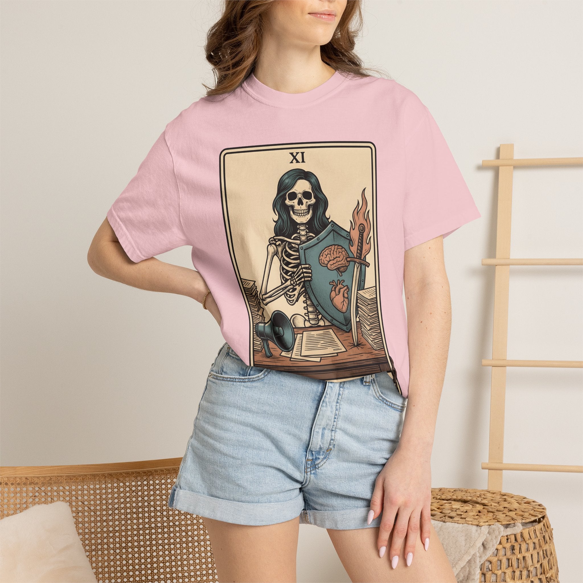 Skull Tarot Card Shirt Nurses Motivation Gift Women Ink Tee Tarot T-Shirt Nurse Enthusiast Tattoo Tshirt Inspirational Graphic Retro Emblem