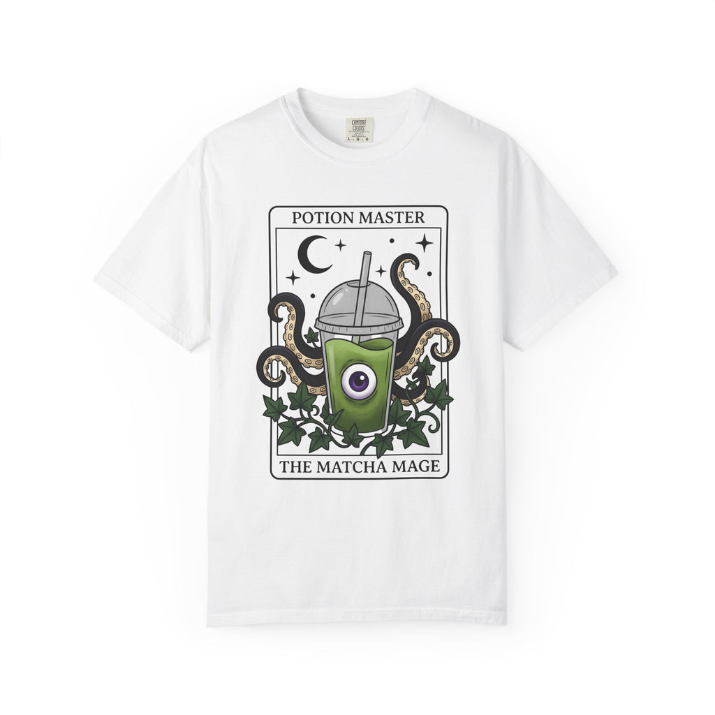 Matcha Drink Monster Shirt Boho Chic Occult Gift Women Gothic Tee Green Tea T-Shirt Bohemian Fan Dark Art Tshirt Mystical Graphic Tattoo