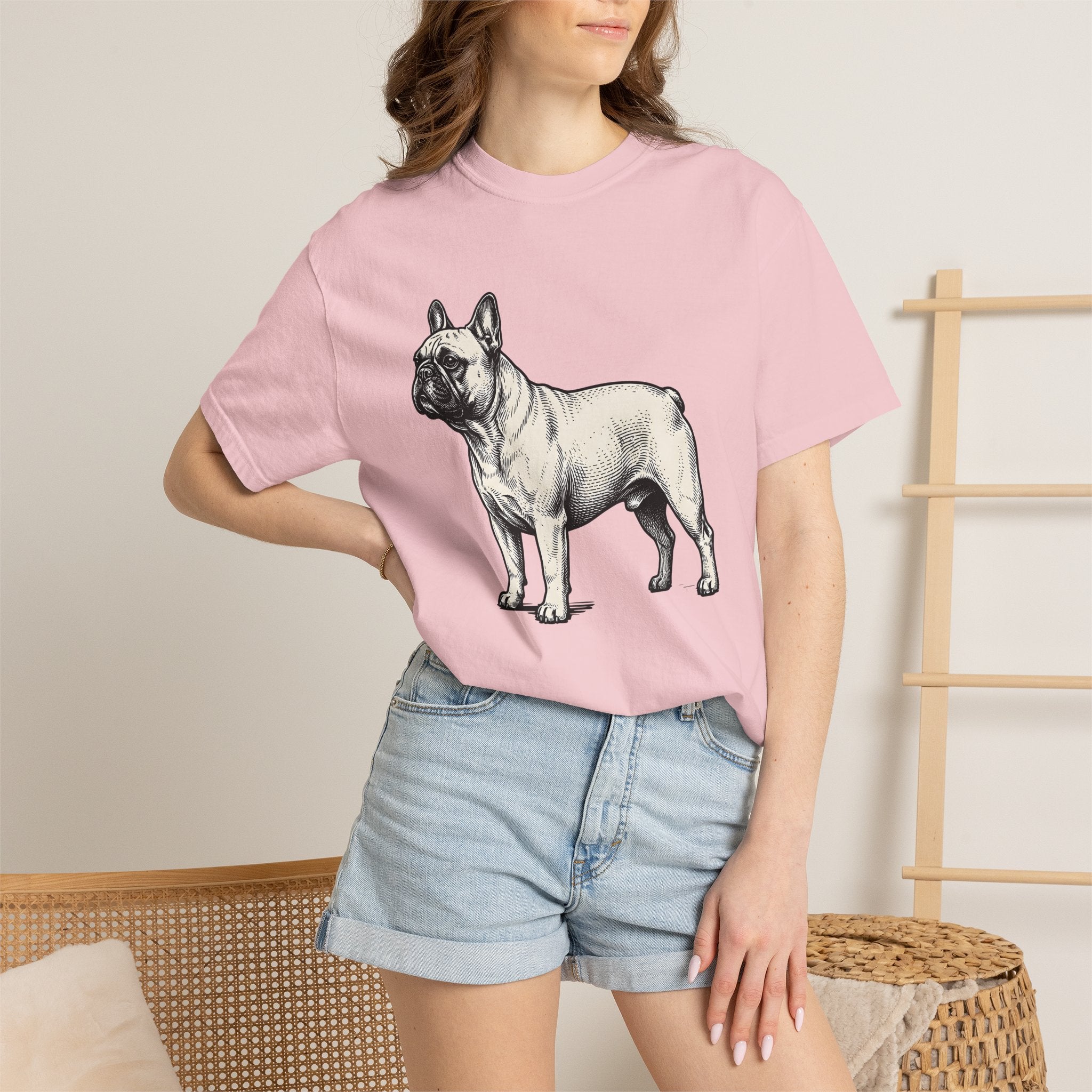 French Bulldog Shirt Dog Pet Gift Women Vintage Tee Bulldog T-Shirt Dog Fan Canine Graphic Tshirt Hand Drawn Linework Tshirt