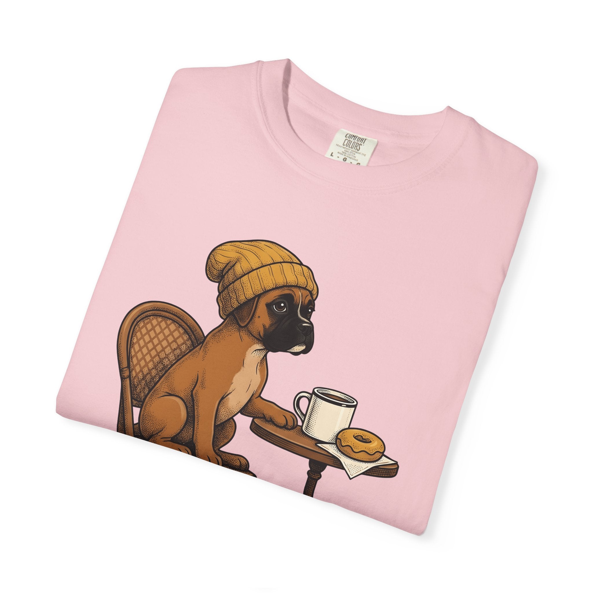 Boxer Dog Shirt Dog Latte Gift Women Hand Drawn Tee Bulldog T-Shirt Dog Fan Pug Tshirt Cappuccino Graphic Line Art Coffee Mug Tshirt