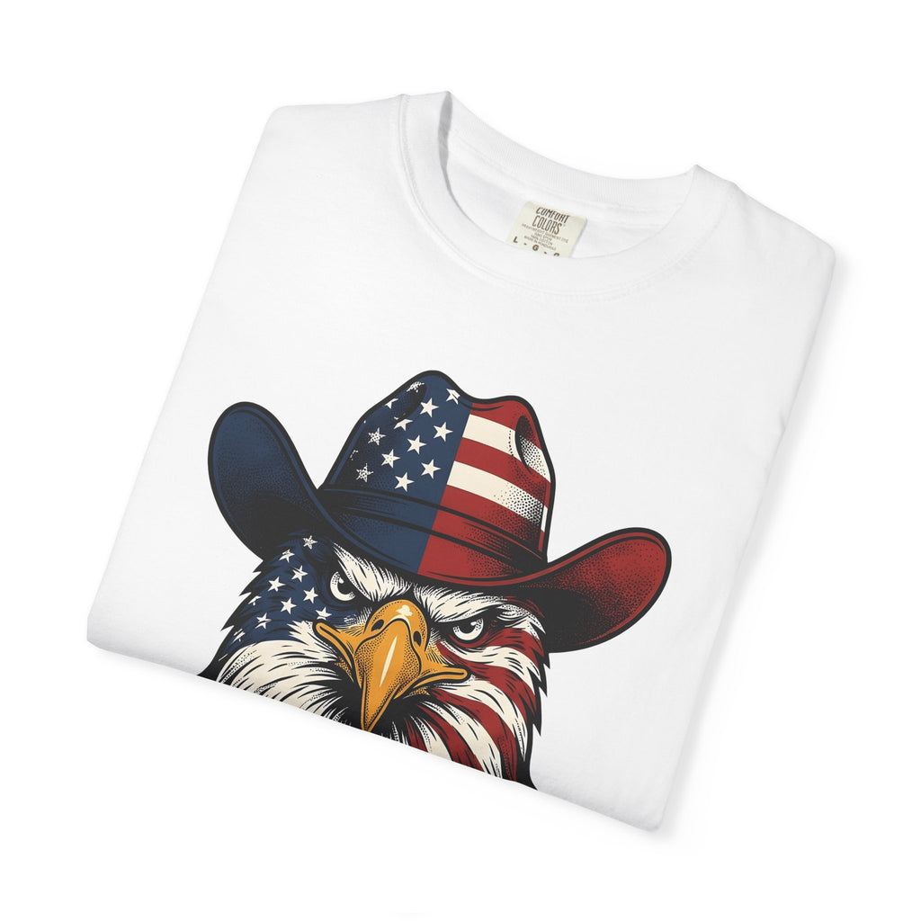 Eagle Western Hat Shirt America Independence Gift Women Graphic Design Tee Cowboy Hat T-Shirt Patriot Fan Typography Tshirt Liberty Graphic