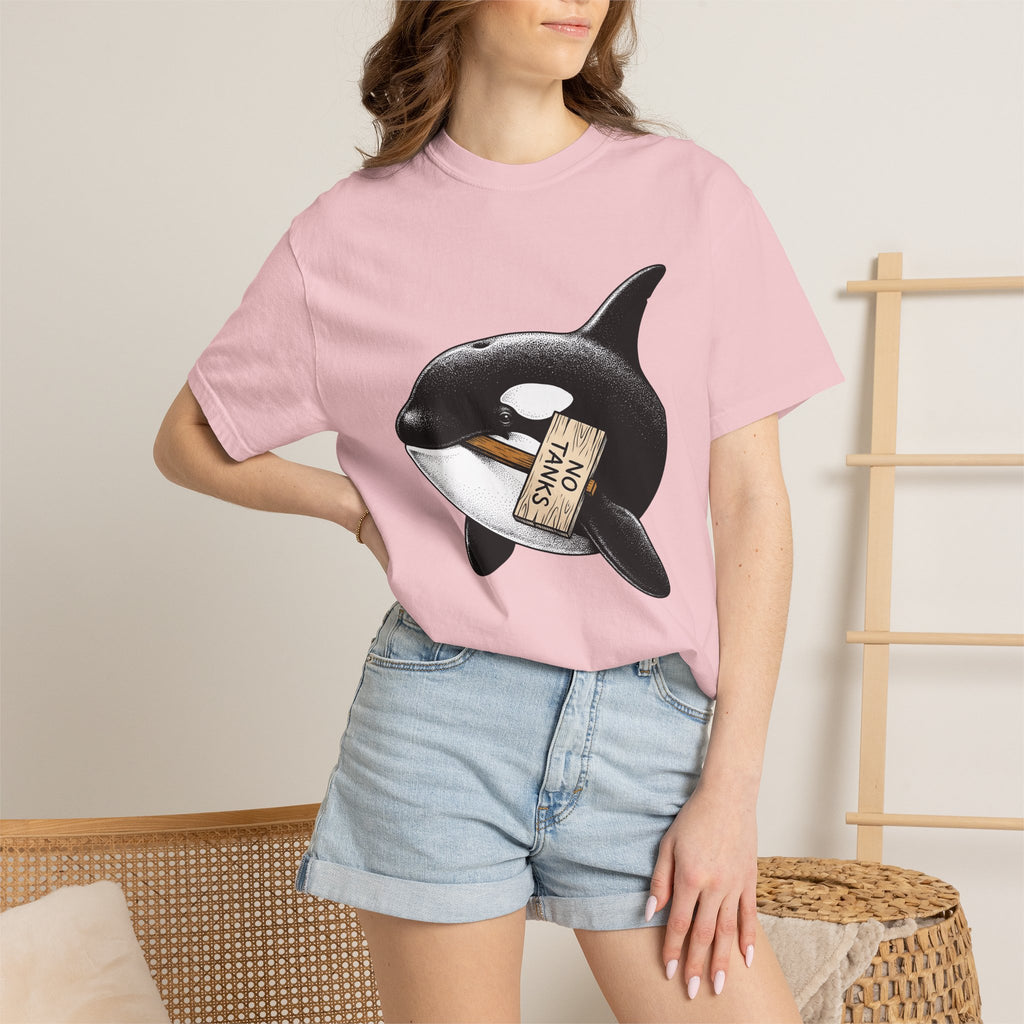 Orca Whale Shirt Animal Aquatic Gift Women Old School Tee Killer Whale T-Shirt Wildlife Fan Marine Graphic Tshirt Hand Drawn Demonstration