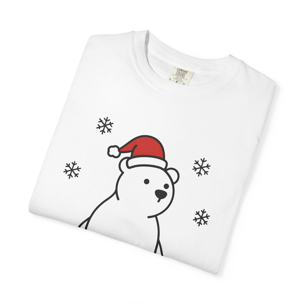 Arctic Bear Shirt Christmas Wildlife Gift Women Adorable Tee Polar Bear T-Shirt Xmas Fan Cute Tshirt Animal Graphic Simple Ice Crystals