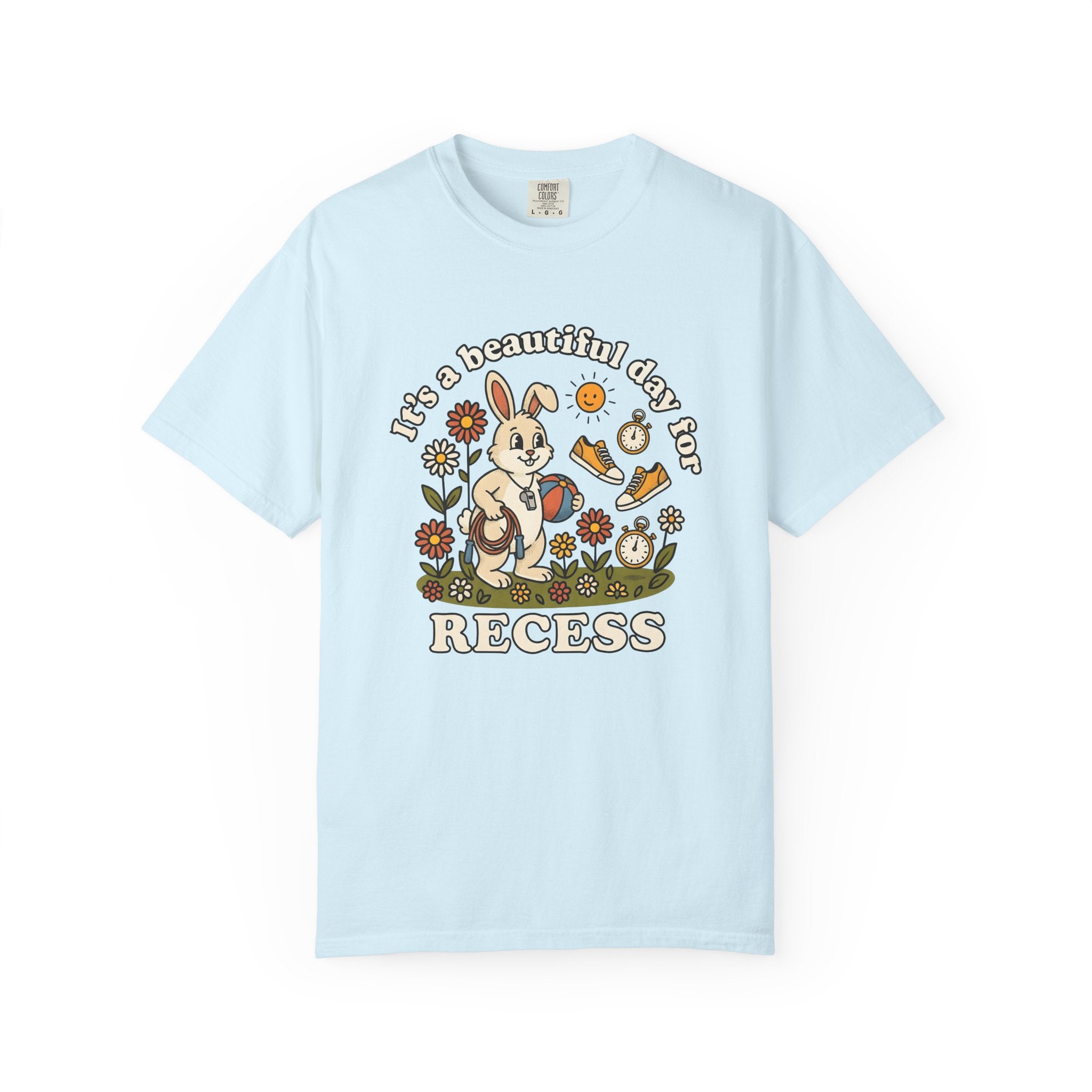 Bunny Coach Shirt Teacher School Gift Women Cartoon Tee Rabbit Coach T-Shirt Educator Enthusiast Toon Tshirt Classroom Graphic Retro Flowers