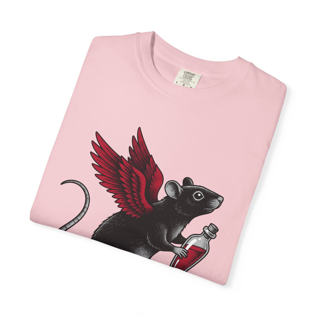 Bat Rat Shirt St. Valentine's Day Dark Gift Women Sketch Tee Rodent T-Shirt Valentine Fan Illustrated Tshirt Gothic Graphic Hand Drawn Magic