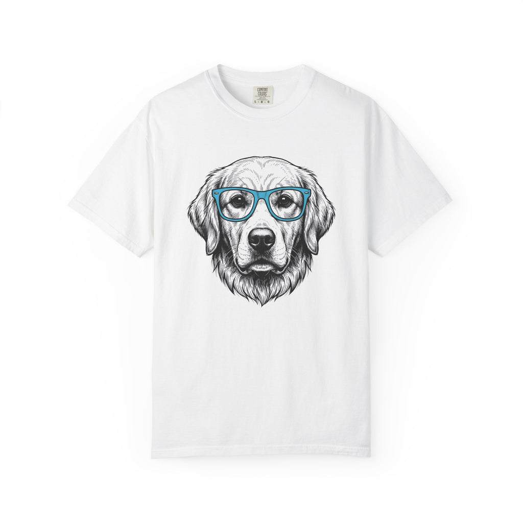 Golden Retriever Shirt Dog Pets Gift Women Hand Drawn Tee Retriever T-Shirt Dog Fan Puppy Tshirt Animal Graphic Vintage Glasses Tshirt