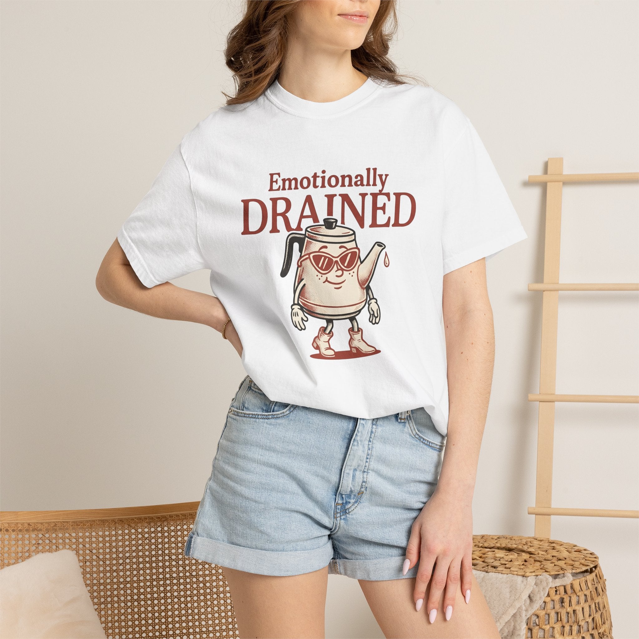 Kettle Illustration Shirt Coffee Comedy Gift Women Sketch Tee Teapot T-Shirt Coffee Fan Drawing Graphic Tshirt Outline Sunglasses Tshirt
