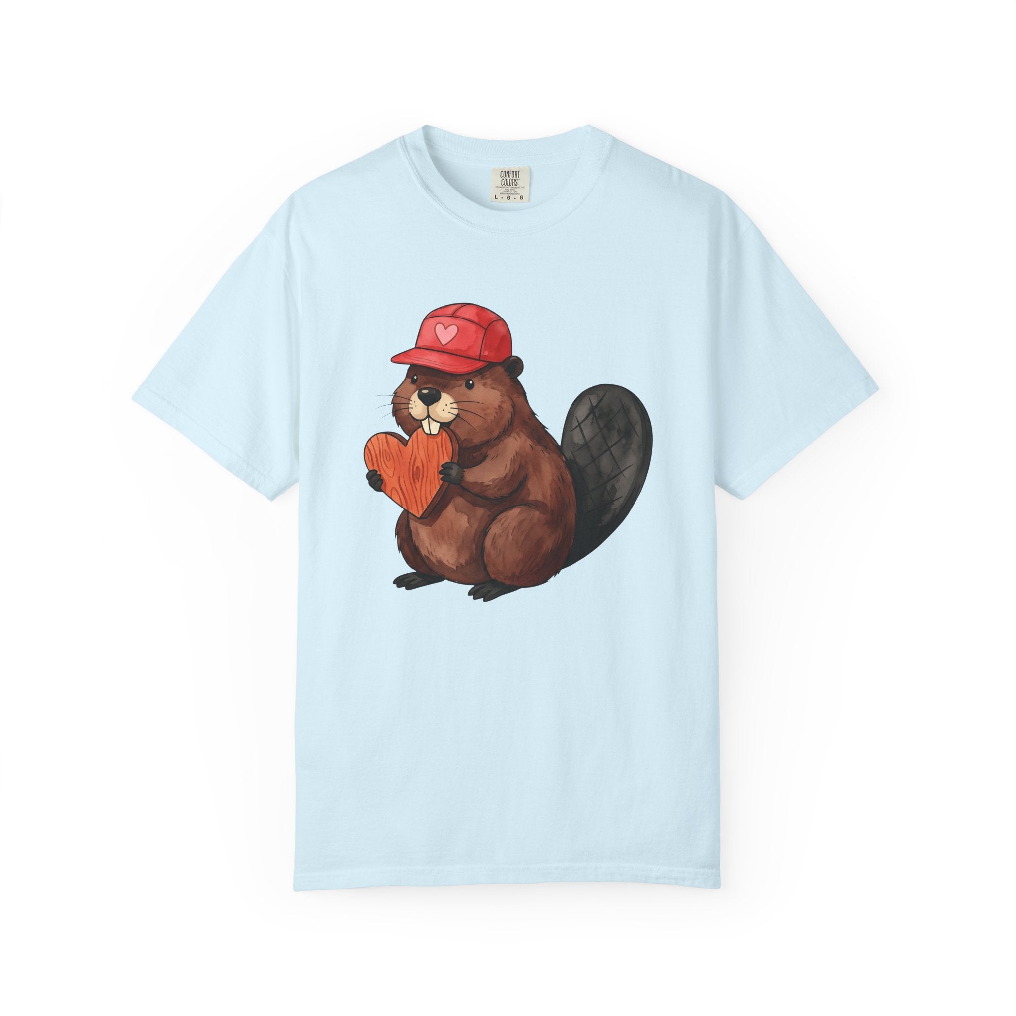 Beaver Shirt Valentine Fauna Gift Women Sweet Tee Dam T-Shirt Cupid Fan Cute Tshirt Wildlife Graphic Animation Heart Shape Tshirt