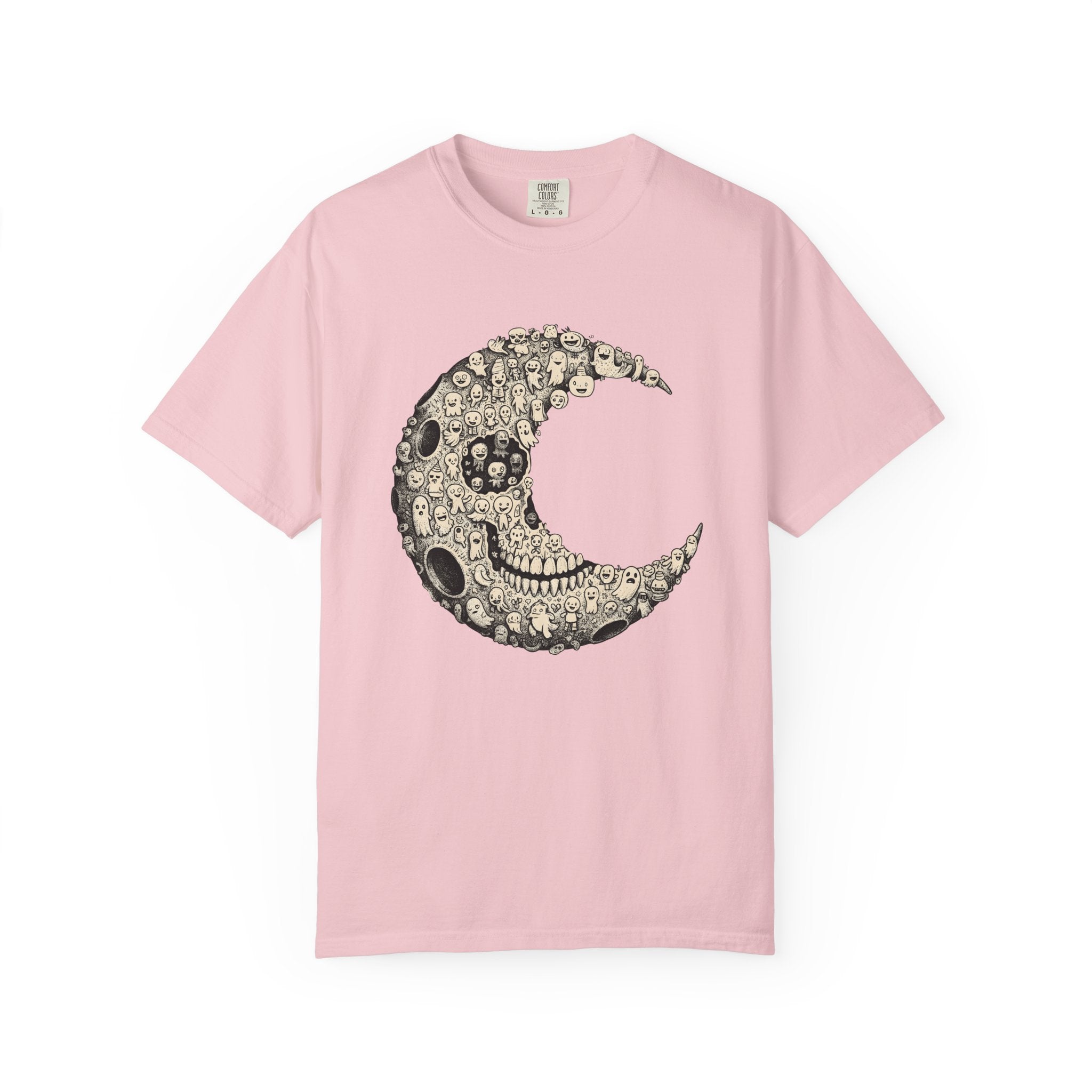 Crescent Moon Shirt Boho Chic Zodiac Gift Women Rustic Tee Lunar T-Shirt Bohemian Enthusiast Vintage Tshirt Astrology Graphic Sketch