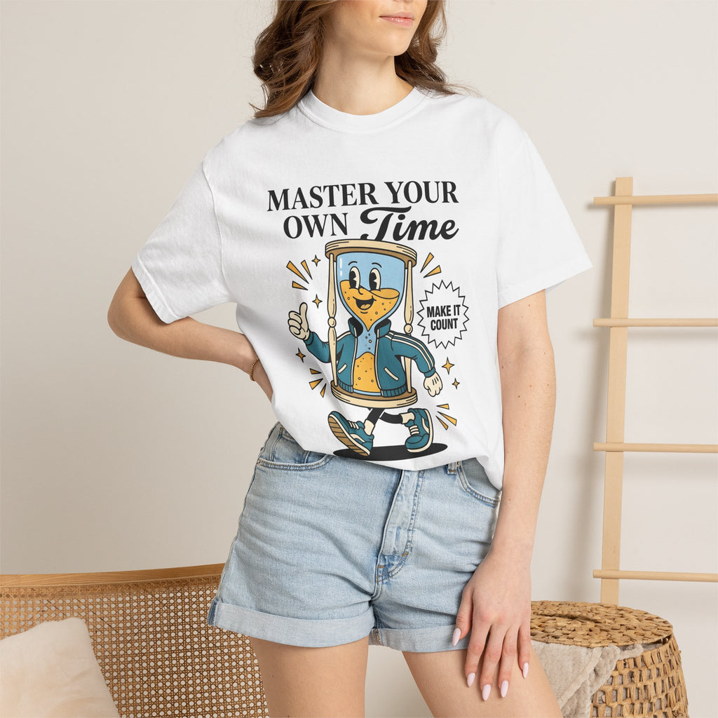 Hourglass Character Shirt Motivational Positivity Gift Women Cartoon Tee Sand Timer T-Shirt Inspiration Enthusiast Comic Tshirt Optimism